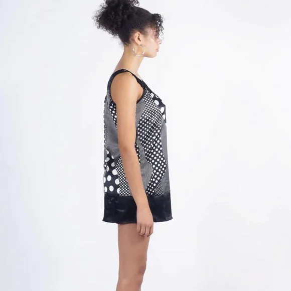 She's Cool - Vibe Slip Dress - Black/White - Picture 3 of 11